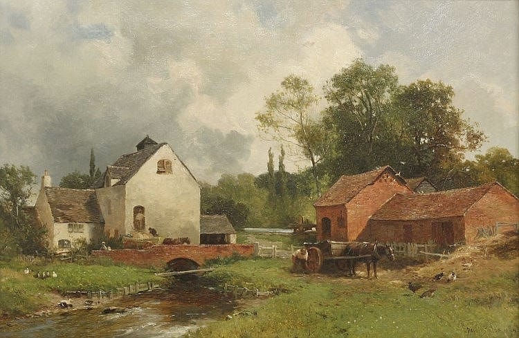 A painting of New Hall Mill by David Bates
