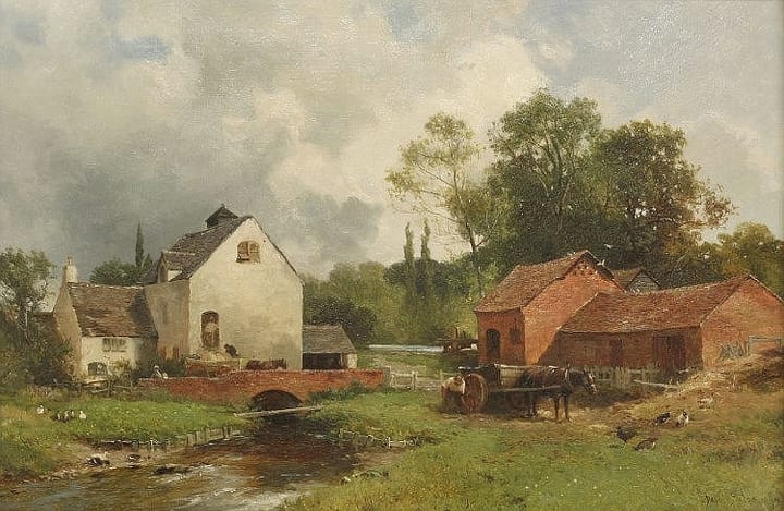 A painting of New Hall Mill by David Bates